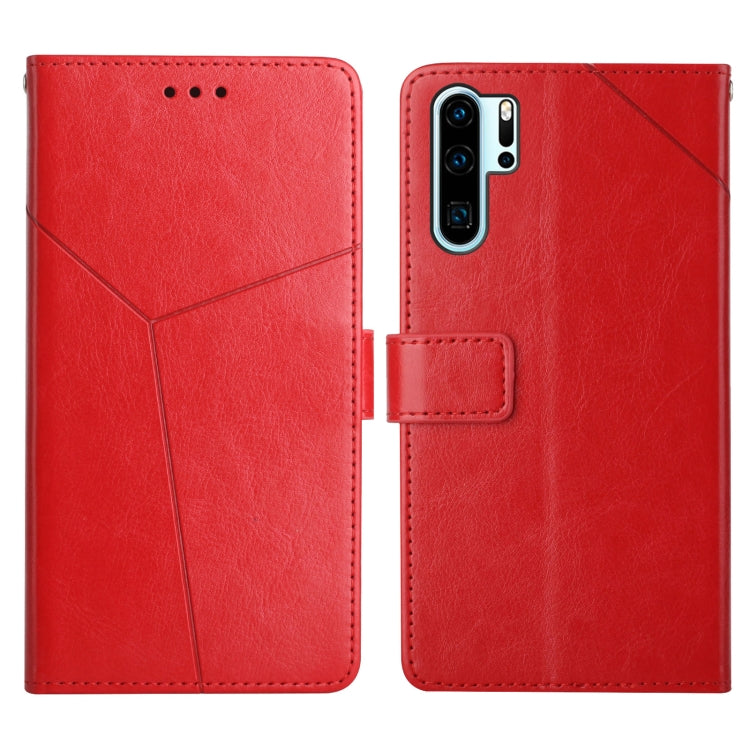 For Huawei P30 Pro Y Stitching Horizontal Flip Leather Phone Case with Holder & Card Slots & Wallet & Photo Frame