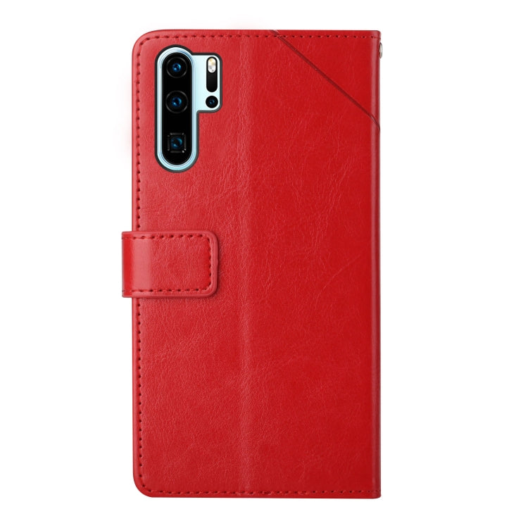 For Huawei P30 Pro Y Stitching Horizontal Flip Leather Phone Case with Holder & Card Slots & Wallet & Photo Frame