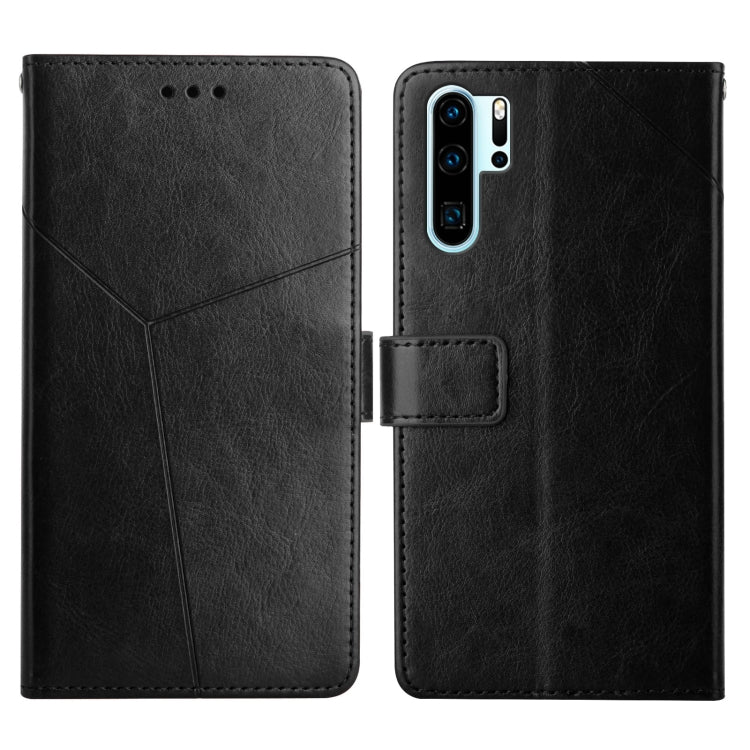 For Huawei P30 Pro Y Stitching Horizontal Flip Leather Phone Case with Holder & Card Slots & Wallet & Photo Frame