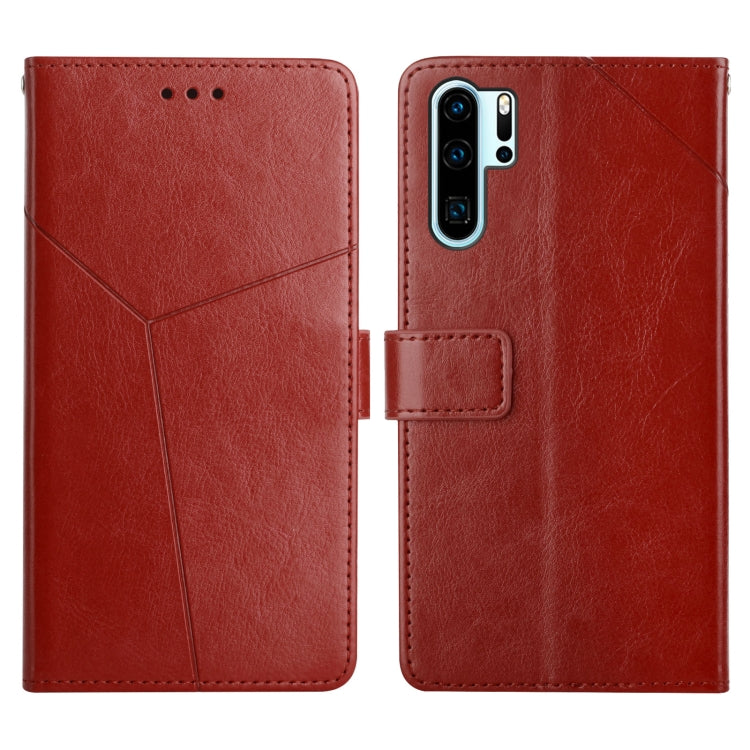 For Huawei P30 Pro Y Stitching Horizontal Flip Leather Phone Case with Holder & Card Slots & Wallet & Photo Frame