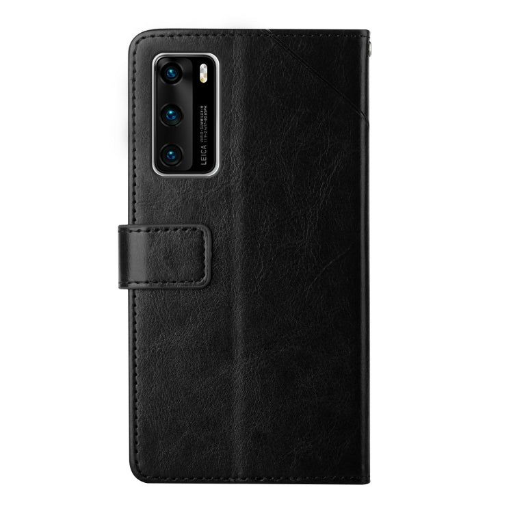For Huawei P40 Y Stitching Horizontal Flip Leather Phone Case with Holder & Card Slots & Wallet & Photo Frame