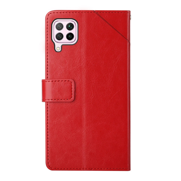 For Huawei P40 Lite Y Stitching Horizontal Flip Leather Phone Case with Holder & Card Slots & Wallet & Photo Frame