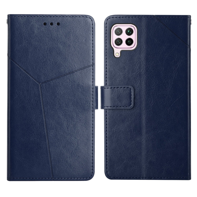 For Huawei P40 Lite Y Stitching Horizontal Flip Leather Phone Case with Holder & Card Slots & Wallet & Photo Frame
