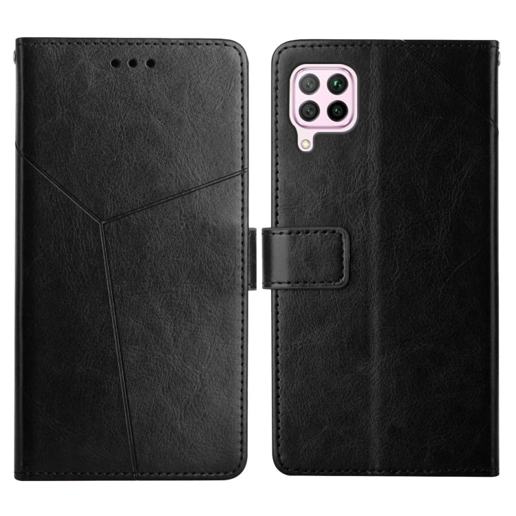 For Huawei P40 Lite Y Stitching Horizontal Flip Leather Phone Case with Holder & Card Slots & Wallet & Photo Frame
