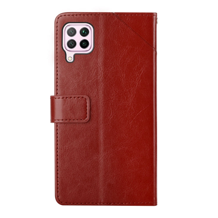For Huawei P40 Lite Y Stitching Horizontal Flip Leather Phone Case with Holder & Card Slots & Wallet & Photo Frame