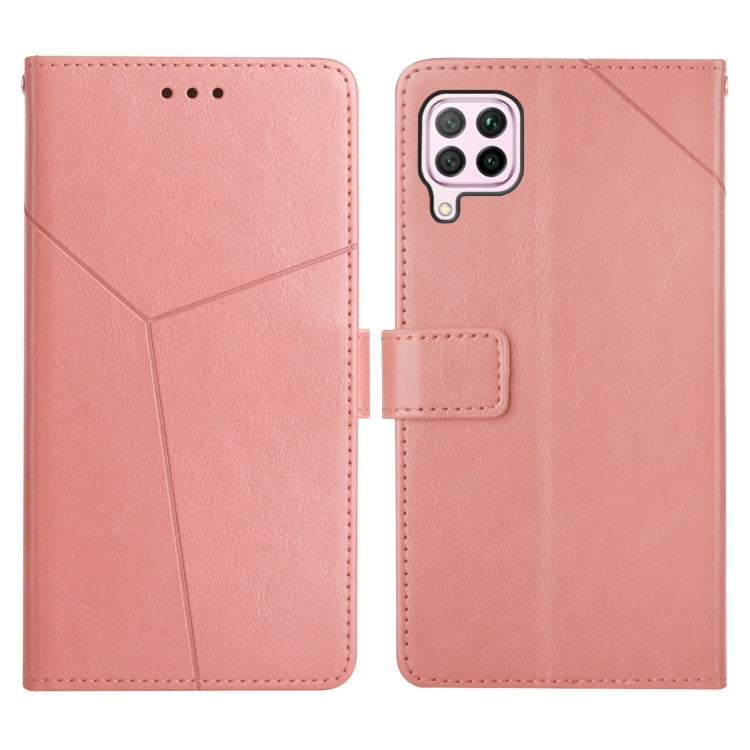 For Huawei P40 Lite Y Stitching Horizontal Flip Leather Phone Case with Holder & Card Slots & Wallet & Photo Frame
