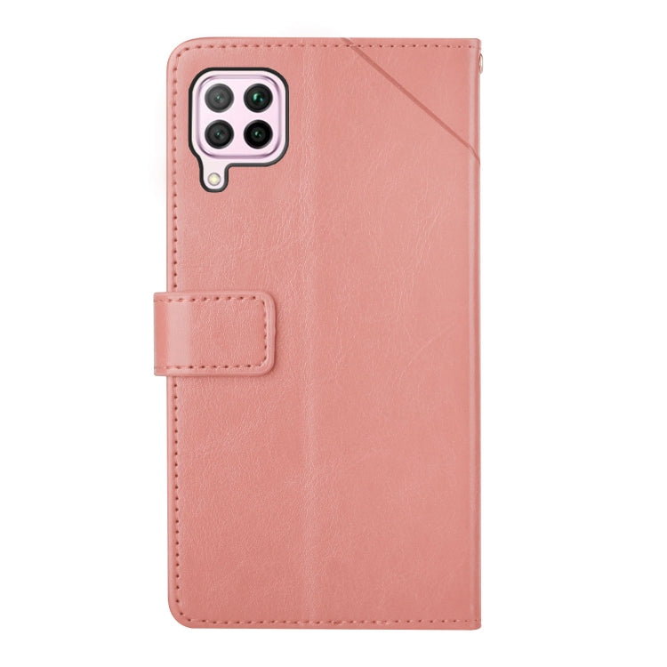 For Huawei P40 Lite Y Stitching Horizontal Flip Leather Phone Case with Holder & Card Slots & Wallet & Photo Frame