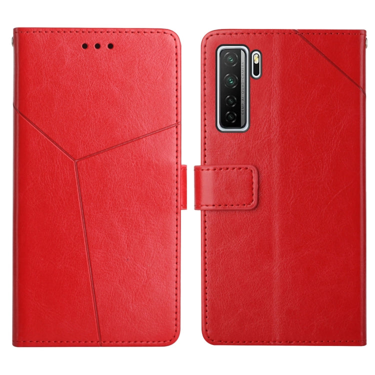 For Huawei P40 Lite 5G Y Stitching Horizontal Flip Leather Phone Case with Holder & Card Slots & Wallet & Photo Frame