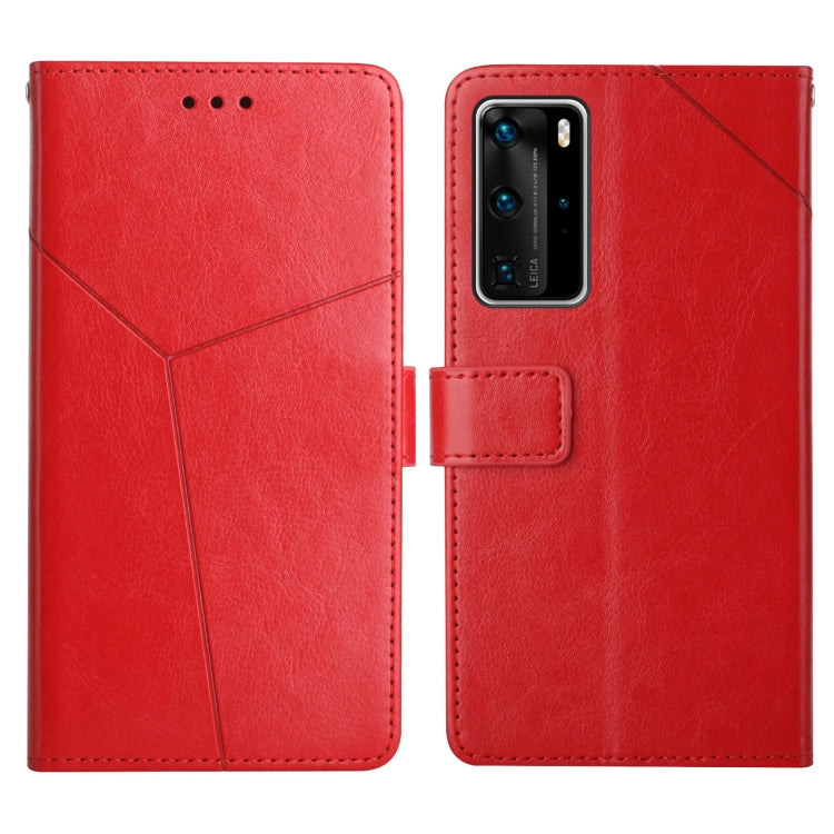 For Huawei P40 Pro Y Stitching Horizontal Flip Leather Phone Case with Holder & Card Slots & Wallet & Photo Frame
