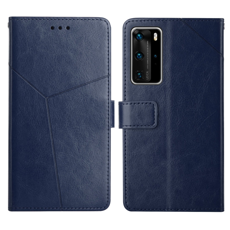 For Huawei P40 Pro Y Stitching Horizontal Flip Leather Phone Case with Holder & Card Slots & Wallet & Photo Frame