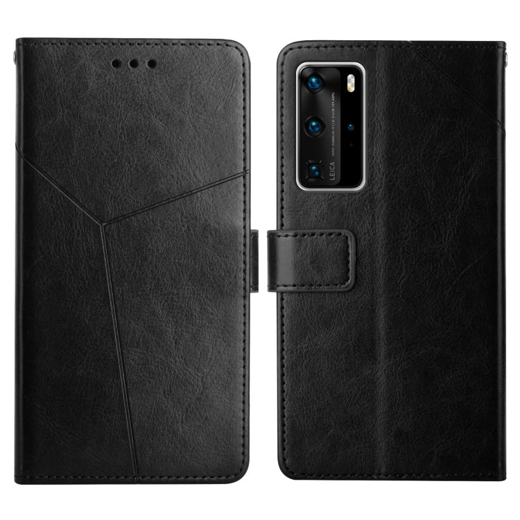 For Huawei P40 Pro Y Stitching Horizontal Flip Leather Phone Case with Holder & Card Slots & Wallet & Photo Frame