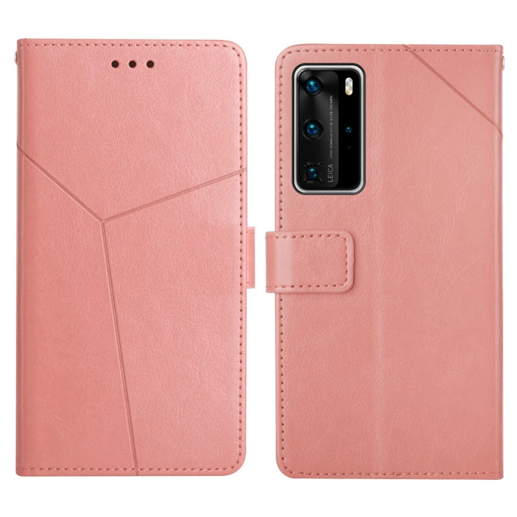 For Huawei P40 Pro Y Stitching Horizontal Flip Leather Phone Case with Holder & Card Slots & Wallet & Photo Frame
