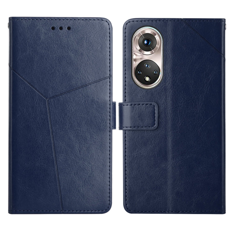 For Huawei P50 Pro Y Stitching Horizontal Flip Leather Phone Case with Holder & Card Slots & Wallet & Photo Frame