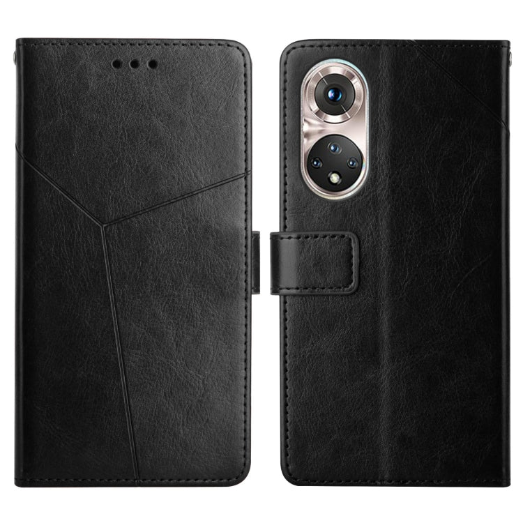 For Huawei P50 Pro Y Stitching Horizontal Flip Leather Phone Case with Holder & Card Slots & Wallet & Photo Frame