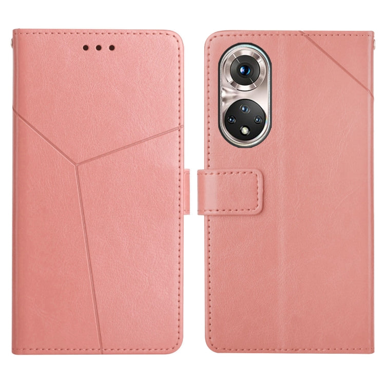 For Huawei P50 Pro Y Stitching Horizontal Flip Leather Phone Case with Holder & Card Slots & Wallet & Photo Frame