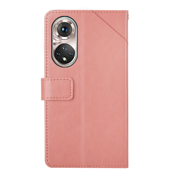 For Huawei P50 Pro Y Stitching Horizontal Flip Leather Phone Case with Holder & Card Slots & Wallet & Photo Frame