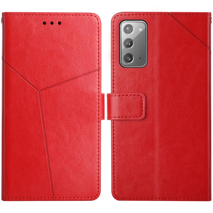 For Samsung Galaxy Note20 Y Stitching Horizontal Flip Leather Case with Holder & Card Slots & Wallet & Photo Frame