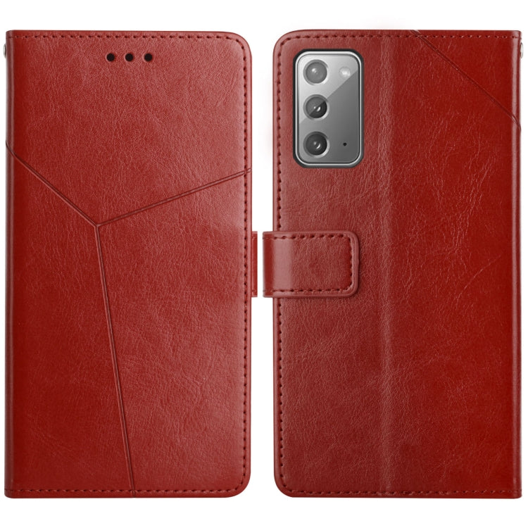 For Samsung Galaxy Note20 Y Stitching Horizontal Flip Leather Case with Holder & Card Slots & Wallet & Photo Frame