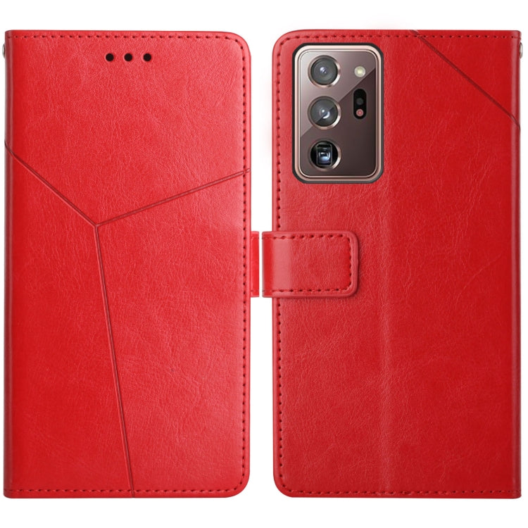 For Samsung Galaxy Note20 Ultra Y Stitching Horizontal Flip Leather Case with Holder & Card Slots & Wallet & Photo Frame