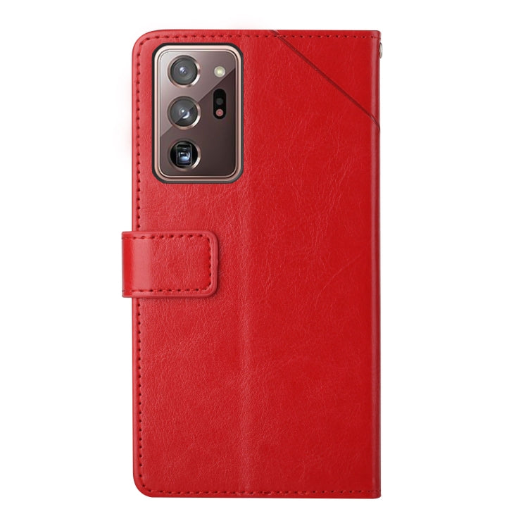 For Samsung Galaxy Note20 Ultra Y Stitching Horizontal Flip Leather Case with Holder & Card Slots & Wallet & Photo Frame