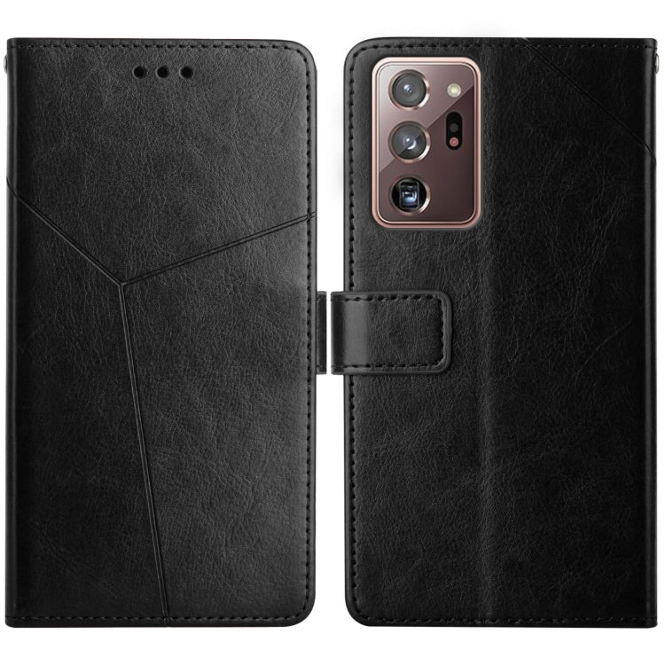 For Samsung Galaxy Note20 Ultra Y Stitching Horizontal Flip Leather Case with Holder & Card Slots & Wallet & Photo Frame