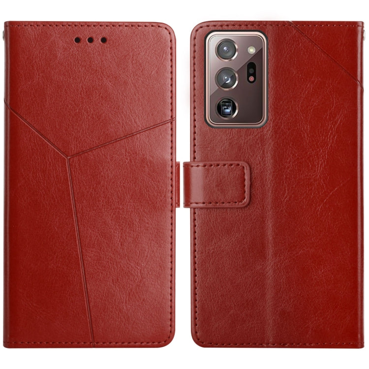 For Samsung Galaxy Note20 Ultra Y Stitching Horizontal Flip Leather Case with Holder & Card Slots & Wallet & Photo Frame