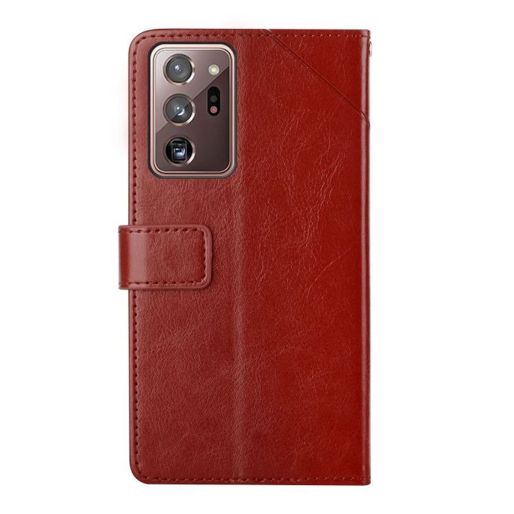 For Samsung Galaxy Note20 Ultra Y Stitching Horizontal Flip Leather Case with Holder & Card Slots & Wallet & Photo Frame