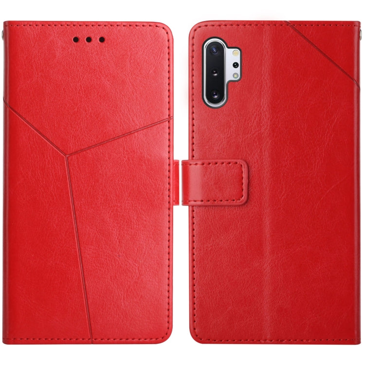 For Samsung Galaxy Note10+ Y Stitching Horizontal Flip Leather Case with Holder & Card Slots & Wallet & Photo Frame
