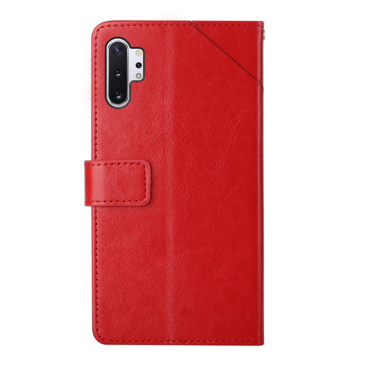 For Samsung Galaxy Note10+ Y Stitching Horizontal Flip Leather Case with Holder & Card Slots & Wallet & Photo Frame