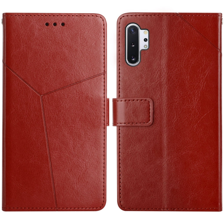 For Samsung Galaxy Note10+ Y Stitching Horizontal Flip Leather Case with Holder & Card Slots & Wallet & Photo Frame