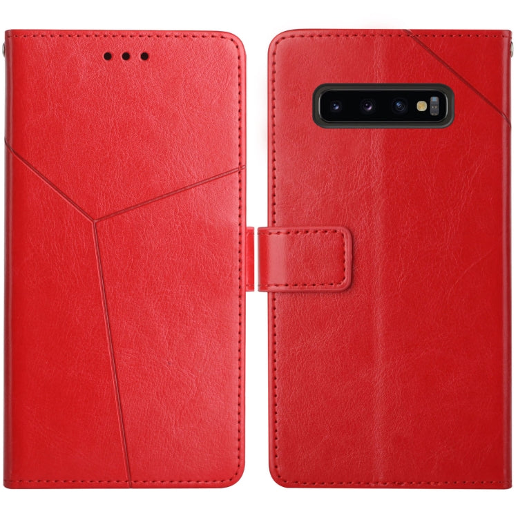 For Samsung Galaxy S10+ Y Stitching Horizontal Flip Leather Case with Holder & Card Slots & Wallet & Photo Frame