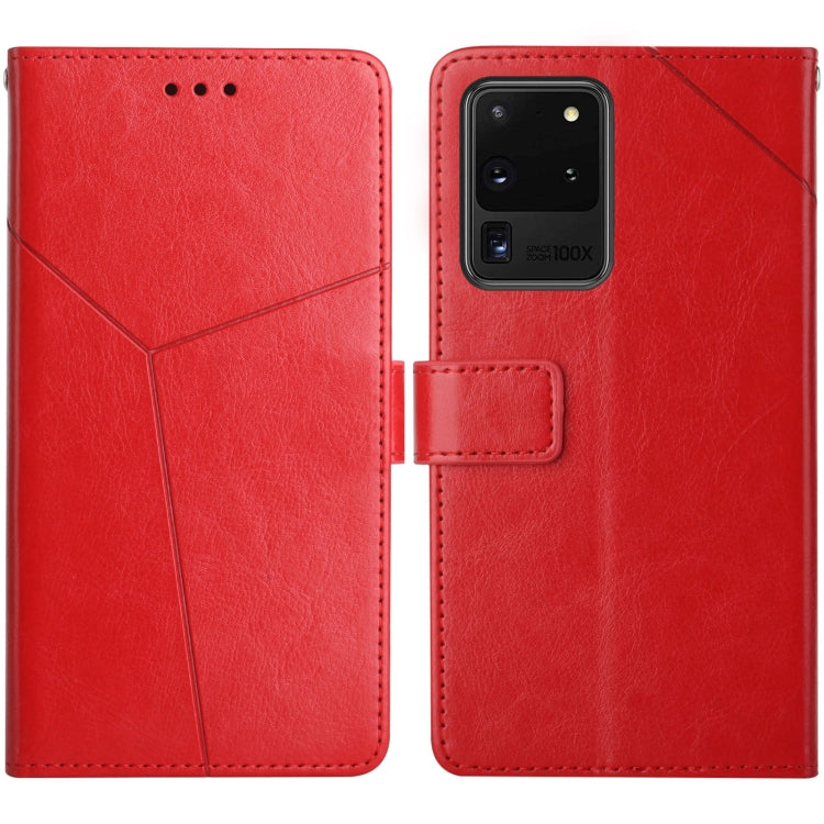 For Samsung Galaxy S20 Ultra Y Stitching Horizontal Flip Leather Case with Holder & Card Slots & Wallet & Photo Frame