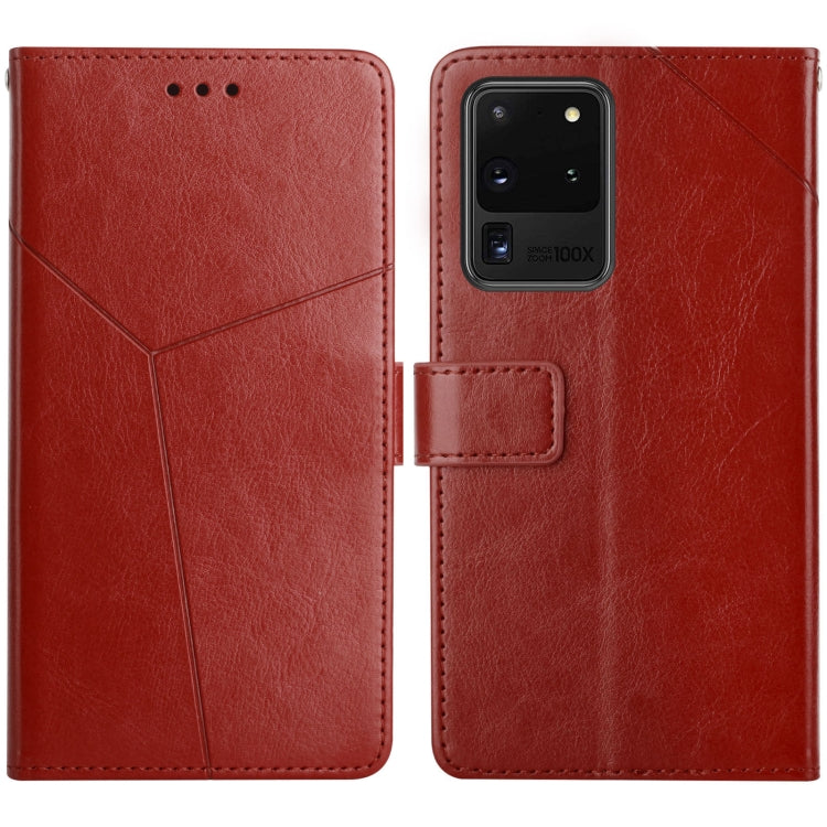For Samsung Galaxy S20 Ultra Y Stitching Horizontal Flip Leather Case with Holder & Card Slots & Wallet & Photo Frame