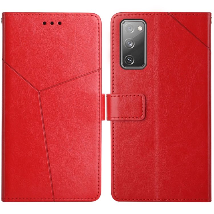 For Samsung Galaxy S20 FE Y Stitching Horizontal Flip Leather Case with Holder & Card Slots & Wallet & Photo Frame