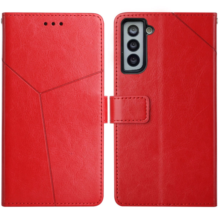 For Samsung Galaxy S21 FE 5G Y Stitching Horizontal Flip Leather Case with Holder & Card Slots & Wallet & Photo Frame