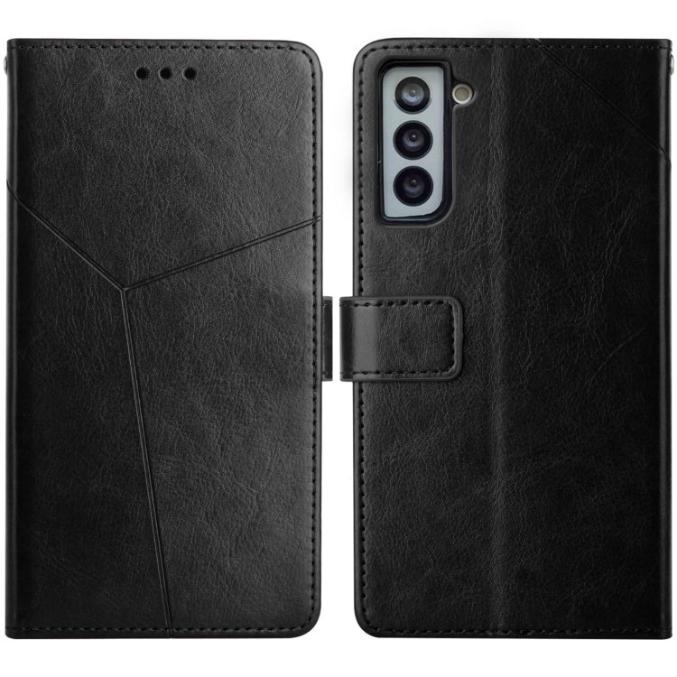 For Samsung Galaxy S21 FE 5G Y Stitching Horizontal Flip Leather Case with Holder & Card Slots & Wallet & Photo Frame