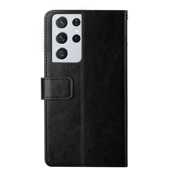 For Samsung Galaxy S21 Ultra 5G Y Stitching Horizontal Flip Leather Case with Holder & Card Slots & Wallet & Photo Frame