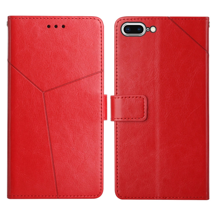 Y Stitching Horizontal Flip Leather Phone Case with Holder & Card Slots & Wallet & Photo Frame For iPhone 8 Plus / 7 Plus