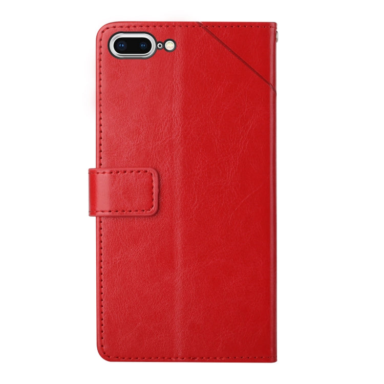Y Stitching Horizontal Flip Leather Phone Case with Holder & Card Slots & Wallet & Photo Frame For iPhone 8 Plus / 7 Plus