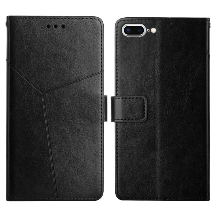 Y Stitching Horizontal Flip Leather Phone Case with Holder & Card Slots & Wallet & Photo Frame For iPhone 8 Plus / 7 Plus