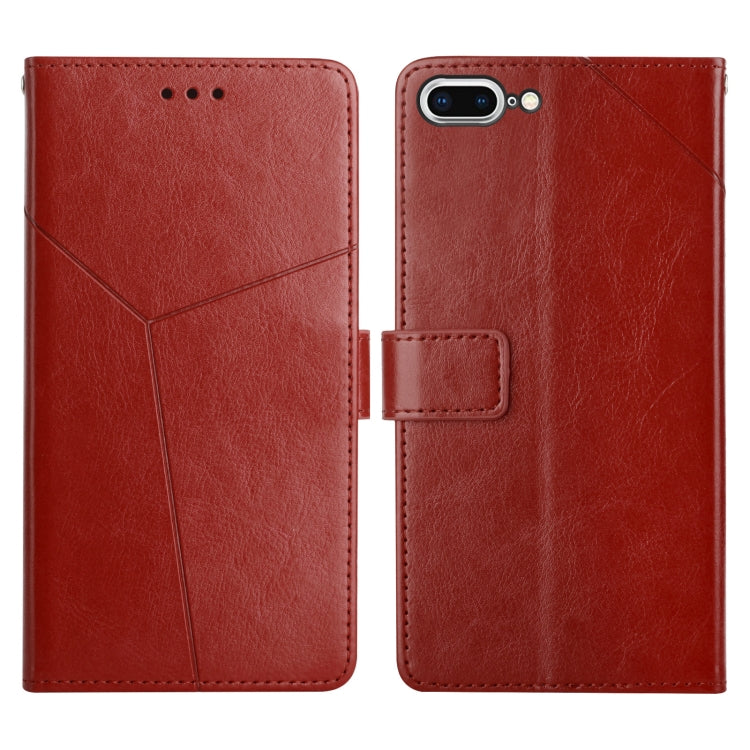 Y Stitching Horizontal Flip Leather Phone Case with Holder & Card Slots & Wallet & Photo Frame For iPhone 8 Plus / 7 Plus