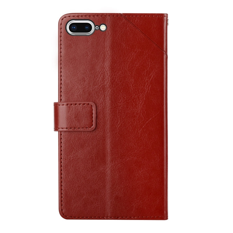 Y Stitching Horizontal Flip Leather Phone Case with Holder & Card Slots & Wallet & Photo Frame For iPhone 8 Plus / 7 Plus