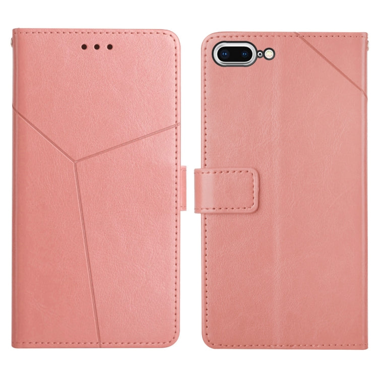 Y Stitching Horizontal Flip Leather Phone Case with Holder & Card Slots & Wallet & Photo Frame For iPhone 8 Plus / 7 Plus
