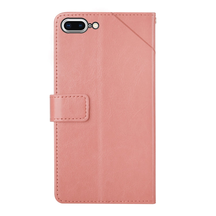 Y Stitching Horizontal Flip Leather Phone Case with Holder & Card Slots & Wallet & Photo Frame For iPhone 8 Plus / 7 Plus