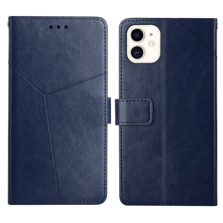 For iPhone 12 mini Y Stitching Horizontal Flip Leather Phone Case with Holder & Card Slots & Wallet & Photo Frame