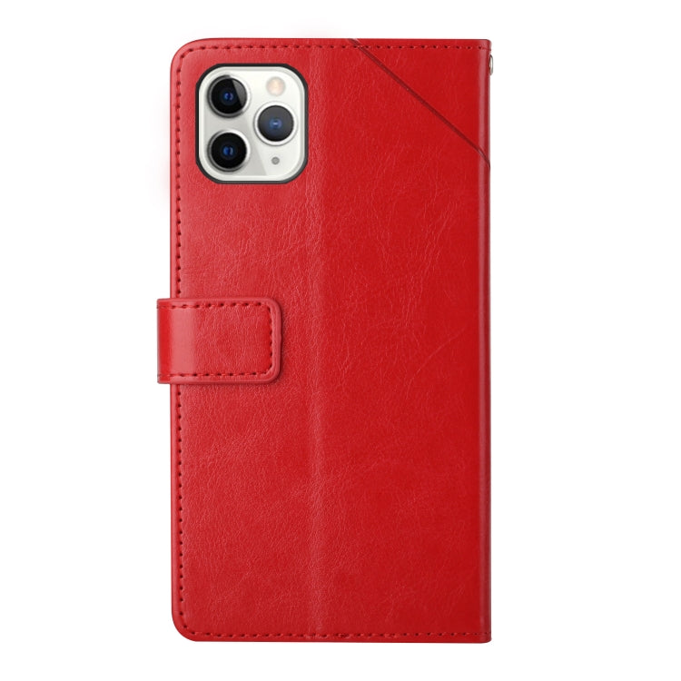 For iPhone 12 Pro Max Y Stitching Horizontal Flip Leather Phone Case with Holder & Card Slots & Wallet & Photo Frame