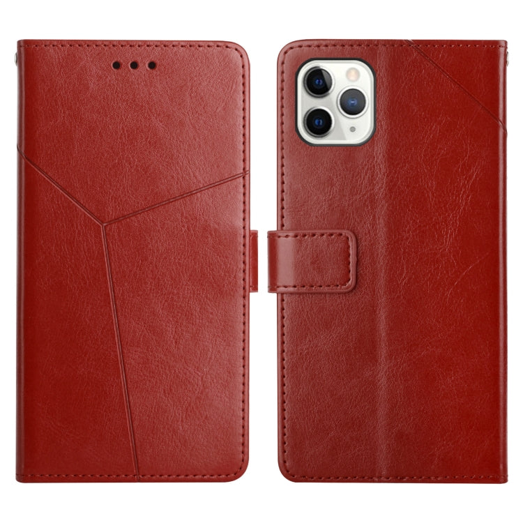 For iPhone 12 Pro Max Y Stitching Horizontal Flip Leather Phone Case with Holder & Card Slots & Wallet & Photo Frame