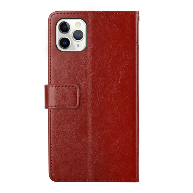 For iPhone 12 / 12 Pro Y Stitching Horizontal Flip Leather Phone Case with Holder & Card Slots & Wallet & Photo Frame
