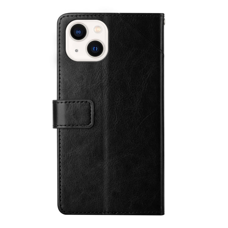 For iPhone 13 Y Stitching Horizontal Flip Leather Phone Case with Holder & Card Slots & Wallet & Photo Frame