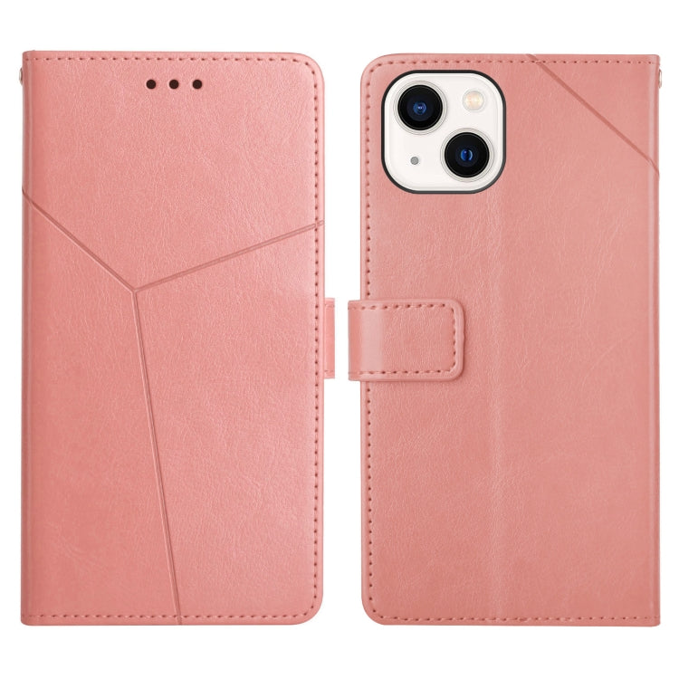 For iPhone 13 Y Stitching Horizontal Flip Leather Phone Case with Holder & Card Slots & Wallet & Photo Frame